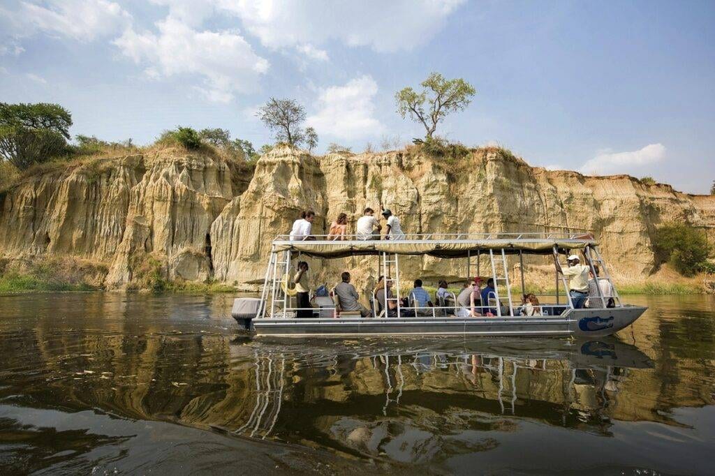 Scenic boat safari at Murchison Falls National Park, Uganda