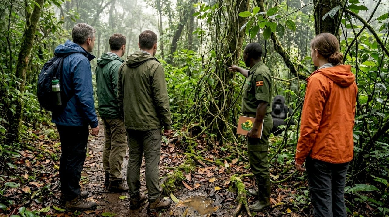 Gorilla trekking group in Bwindi forest