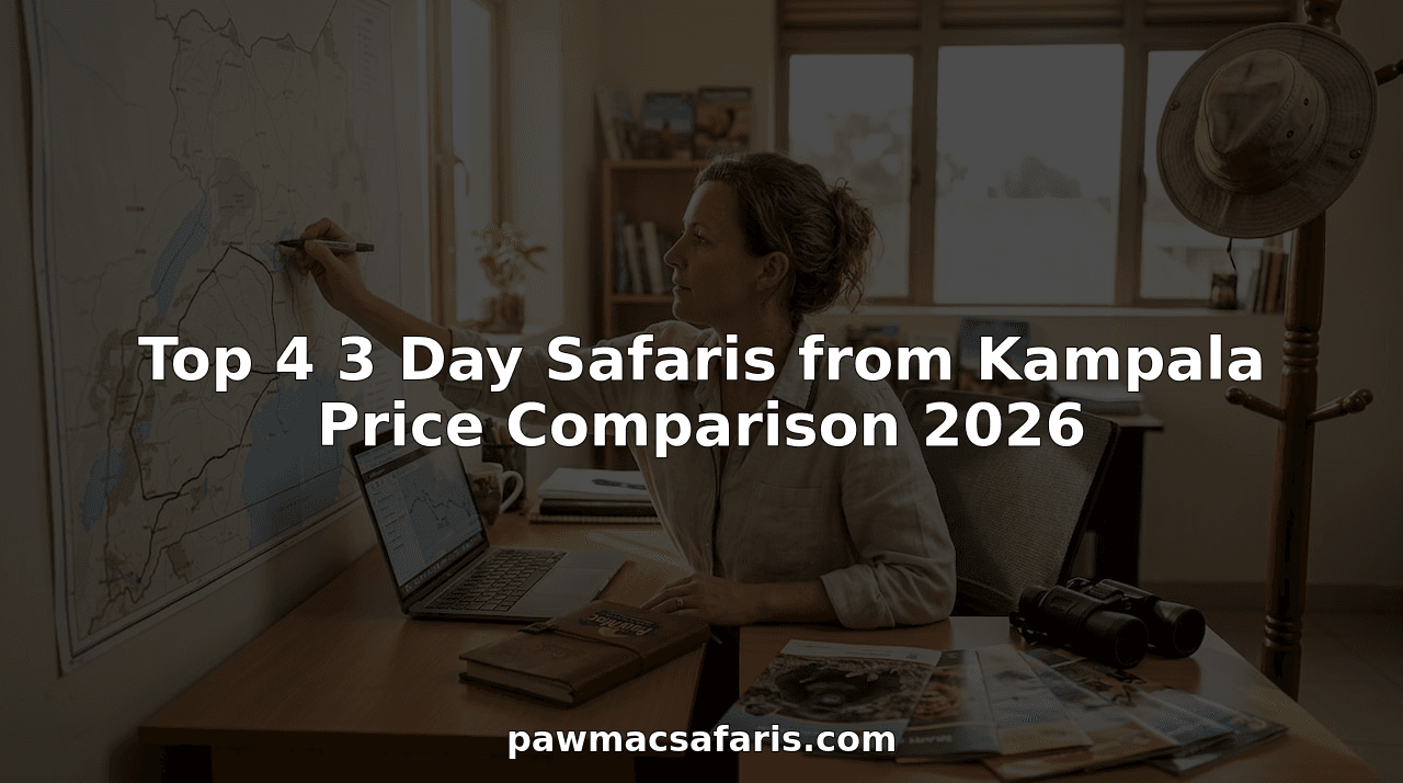 Safari planner reviewing routes in Kampala office