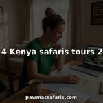 Traveler planning Kenya safari at home table