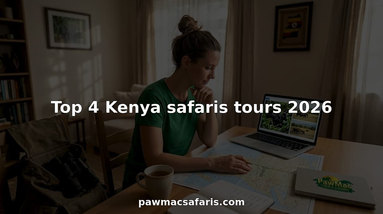Traveler planning Kenya safari at home table