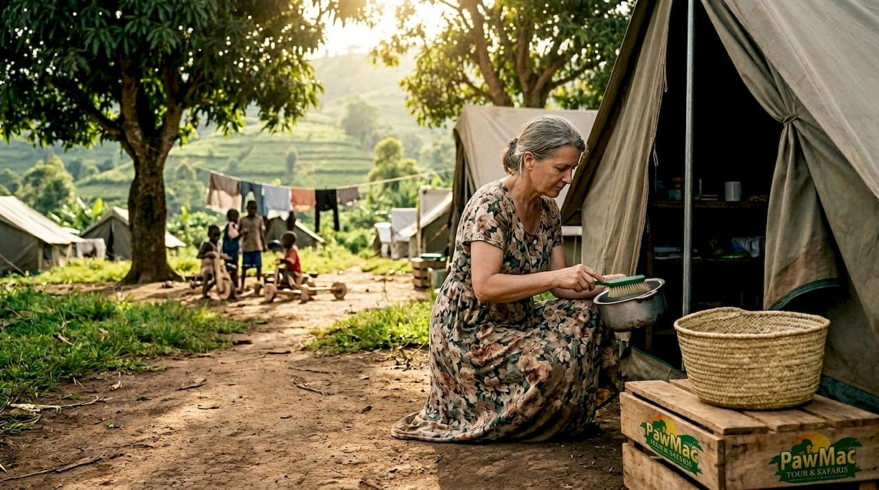 Polish refugee camp daily life, Uganda, WWII