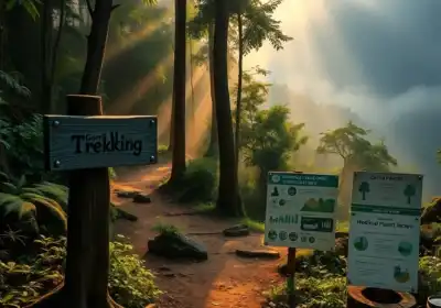 Gorilla trekking trail in Uganda rainforest